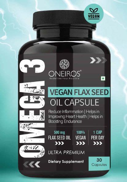 Omega 3 Vegan Flax Seed Oil Capsules Certification FSSAI Certified