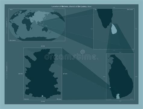 Matara Sri Lanka Described Location Diagram Stock Illustration