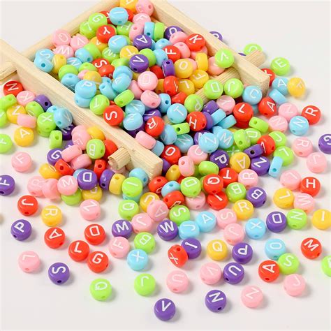 10gram Manik Abjad Alphabet Bead Khusus Colour Tulisan Putih A To Z