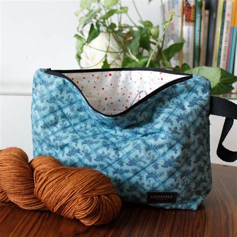 Zippered Project Bag Knitting Crochet Bag Yarn Organizer Etsy