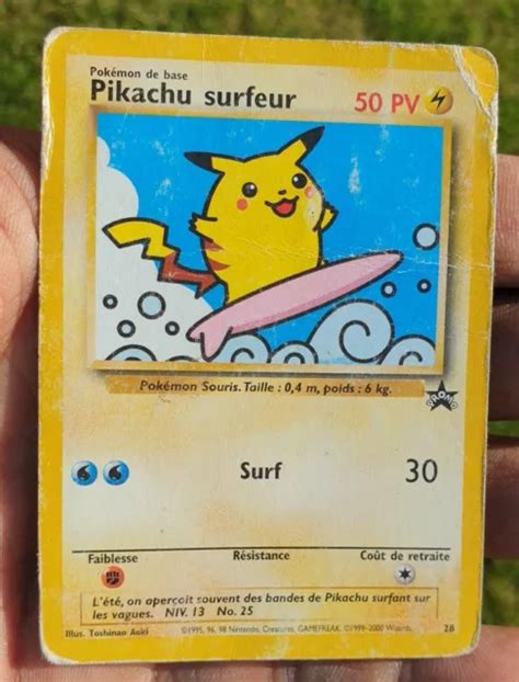 TRÈS RARE CARTE Pokémon PIKACHU surfeur De Set De Basse EUR 5 50