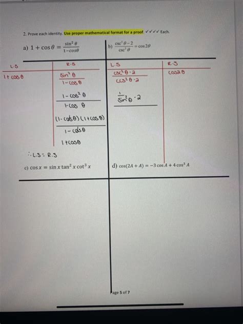 Solved 2 Prove Each Identity Use Proper Mathematical Chegg