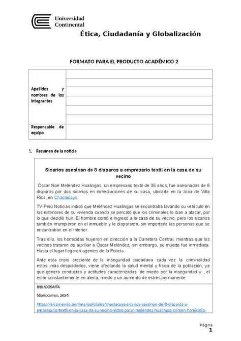 Producto académico Nº 2 FORMATO PARA EL PRODUCTO ACADÉMICO 2