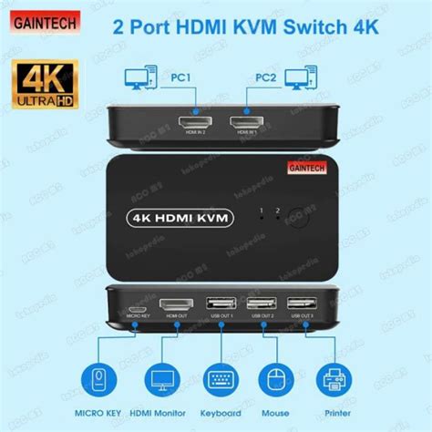 Promo Kvm Switch Hdmi 2 Port Input 1 Port Output Usb 3 Port Gaintech