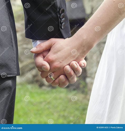 Bride And Groom Holding Hands Stock Image Image Of Unity Couple