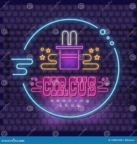 Neon Circus Emblem Vector Illustration 138991458