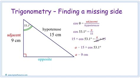 Trigonometry Finding The Missing Sides Of A Right Triangle Youtube