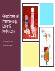 Understanding Lower Gi Medications For Gastrointestinal Course Hero