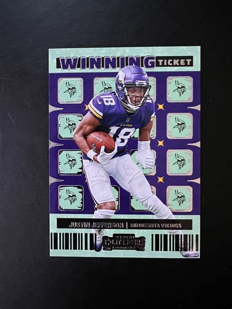 2022 Panini Contenders Justin Jefferson Winning Ticket WT JJE