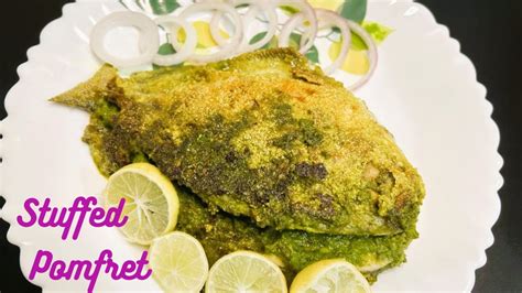 Green Chutney Stuffed Pomfret Youtube