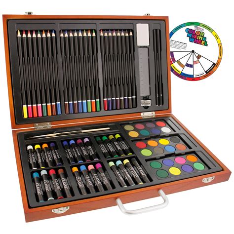 Us Art Supply 82 Piece Deluxe Art Set Complete Wooden Pro Kit For