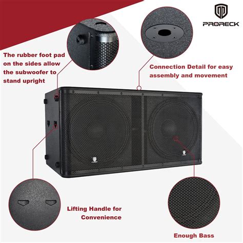 PRORECK SP 218X Active Powered Dual 18 Inch PA DJ Subwoofer 5000W P M P