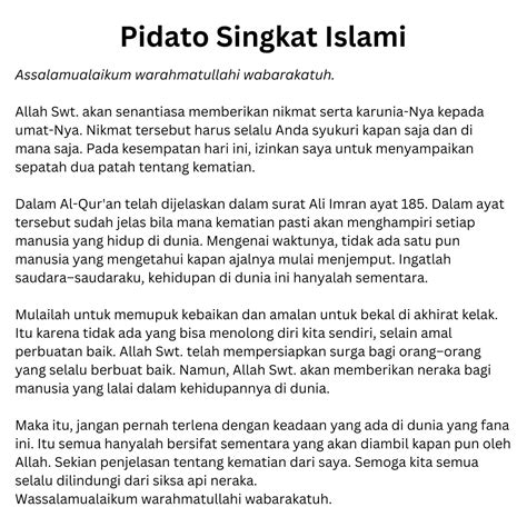 17 Contoh Pidato Islami Singkat Berbagai Tema Agama