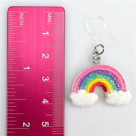 Chunky Rainbow Cloud Dangles Hypoallergenic Earrings For Sensitive Ear