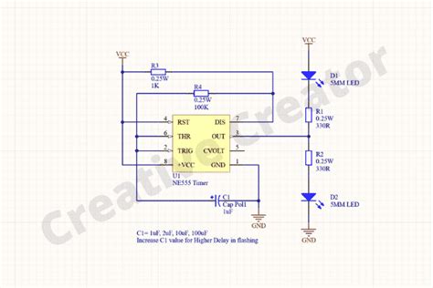 Simple Led Chaser Circuit With 555 Timer Circuitbest