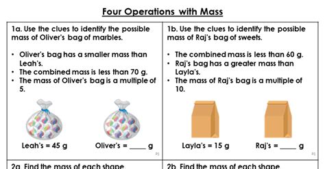 Four Operations With Mass Reasoning And Problem Solving Classroom