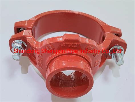 UL FM Approved Ductile Cast Iron Grooved Metal Fittings Mechanical Tee