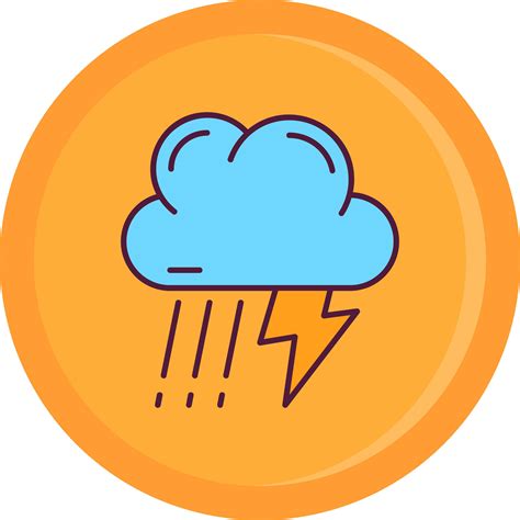 Thunder Strom Line Filled Icon Vector Art At Vecteezy