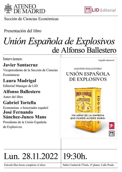 Presentaci N Del Libro Uni N Espa Ola De Explosivos De Alfonso