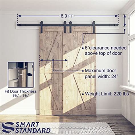 Snapklik SMARTSTANDARD 8 Feet Heavy Duty Double Sliding Barn Door