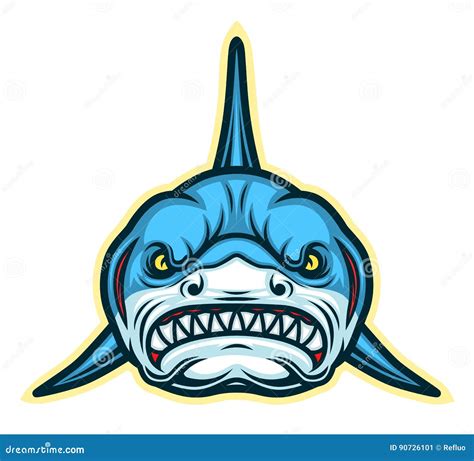 Shark Face Mascot Stock Vector Illustration Of Isolated