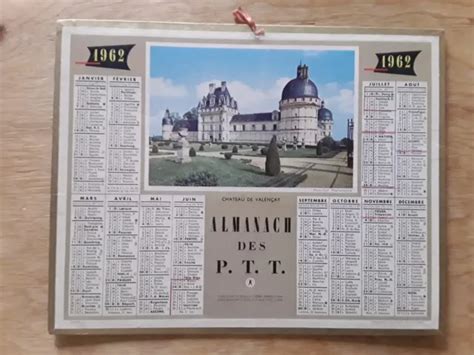 CALENDRIER PTT almanach des postes et télégraphes 1962 Valencay EUR 7