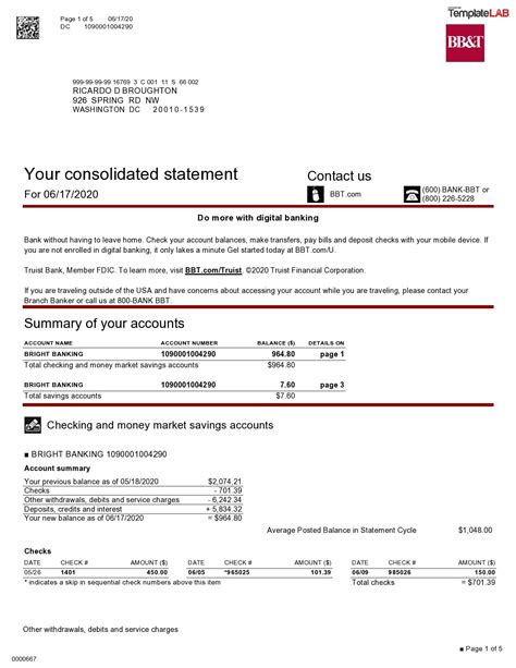 35 Editable Bank Statement Templates [FREE] ᐅ TemplateLab