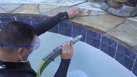 How To Clean Calcium From Pool Tile Youtube