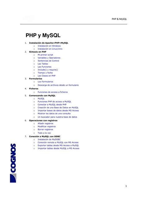 Pdf De Programaci N Manual Php Y Mysql