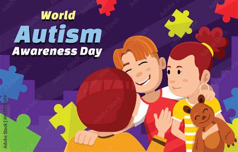 World Autism Awareness Day Poster Social Media Post Kids Playing