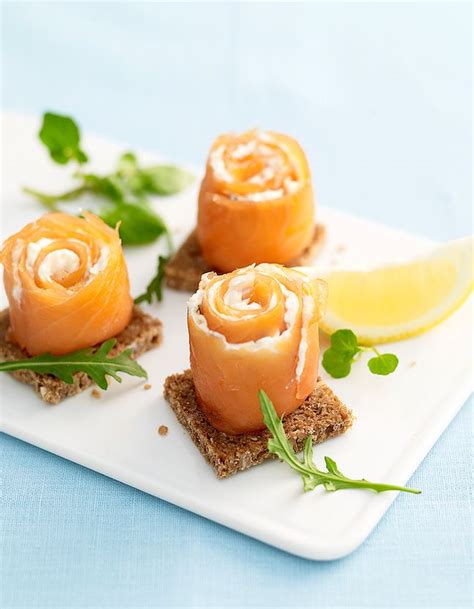 Cornets De Saumon Fumé Fromage Frais Mangue Et Kiwi Pour 4 Personnes