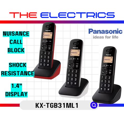 PANASONIC DIGITAL CORDLESS PHONE NUISANCE CALL BLOCK KX TGB31ML1 KX