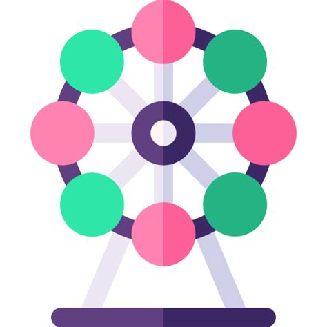 Ferris Wheel Basic Rounded Flat Icon