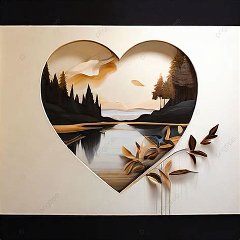 Framed Within A Heart Shape Delicately Transitioning From Warm Beige