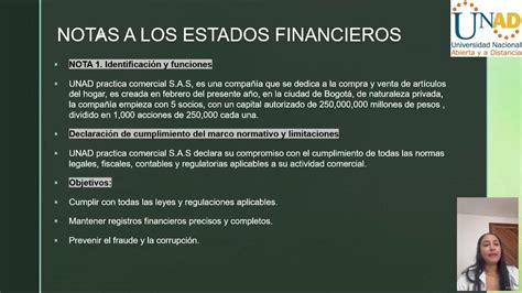 Tarea 5 Análisis A Los Estados Financieros Y Notas A Los Estados