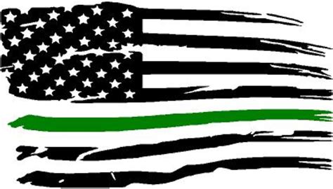 Distressed American Flag Vinyl Decal Thin Green Line for - Etsy UK