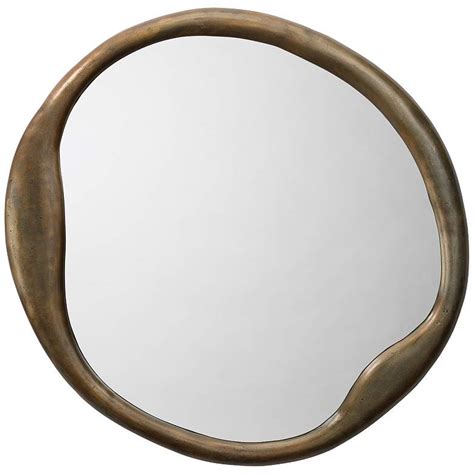 Jamie Young Organic Antique Brass 36 Round Wall Mirror 39x98