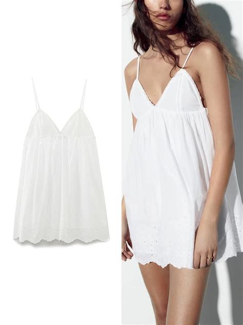 Traf Vestido De Lingerie De Renda Para Mulher Vestido De Praia Estilo F Rias Oco Para