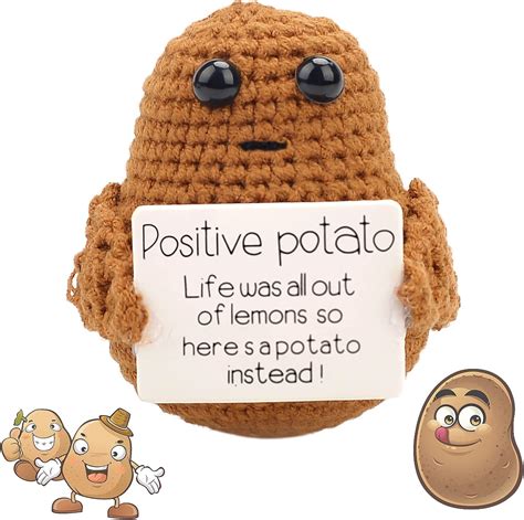 Pipihome Positive Potato Pocket Hug Funny Knitting Wool Potato With