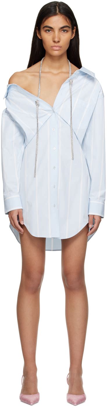 Alexander Wang Blue Off The Shoulder Minidress