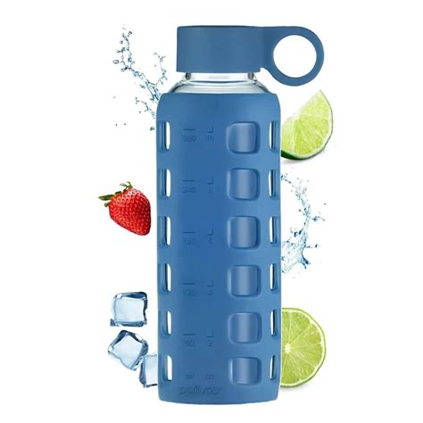 Purifyou Premium 40 32 22 12 Oz Glass Water Bottles With Volume