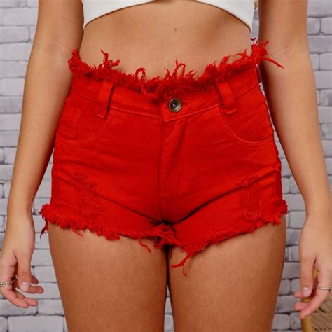 Short Feminino Jeans Cintura Alta LEVANTA BUM BUM C Cinto Shopee Brasil