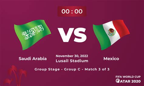 Saudi Arabia Vs Mexico Football Matchtemplate Fifa World Cup In Qatar