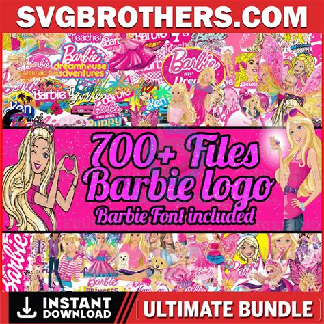 250 Barbie Svg Bundle Pink Logo Barbie Svg Bundle Girls Svg Svg