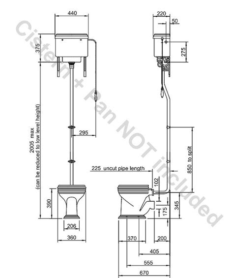 Silverdale Universal Nickel High Level Flush Pipe Kit Victorian