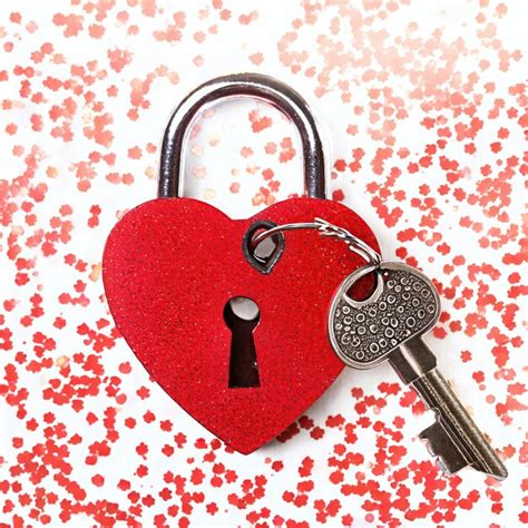 Premium Photo Red Heart Shaped Padlock And Key