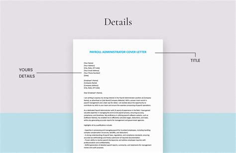 Payroll Administrator Cover Letter In Word Google Docs Pages