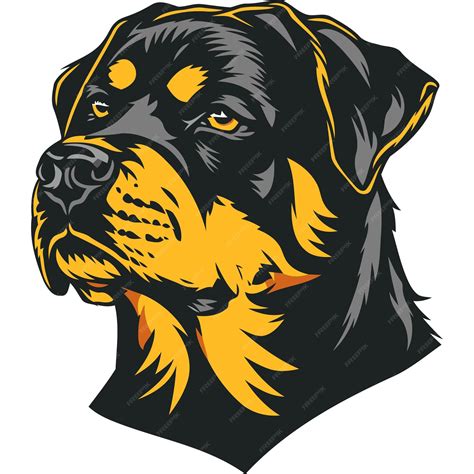 A Bold And Powerful Illustration Of A Rottweilers Head Perfect For