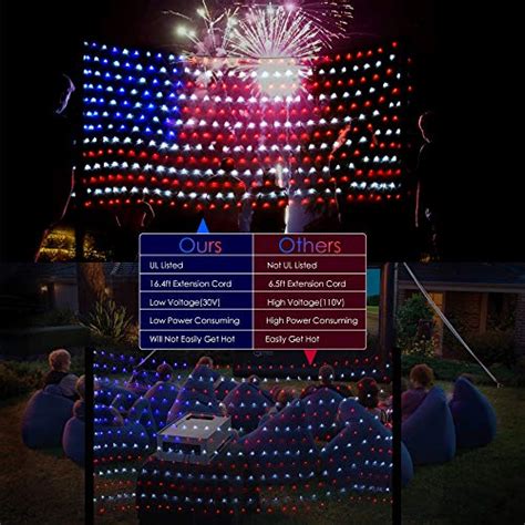 Superdanny American Flag Lights With 420 Leds 30v Super Safer Waterproof Outdoor Usa Flag Net