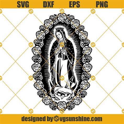 Virgin Mary Svg Vector Christian Silhouette Digital Bible Art Jesus